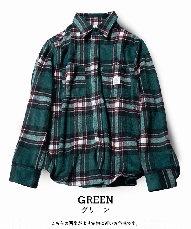 THE PARK SHOP ザパークショップ HOLIDAYS NEL SHIRT ネルシャツ チェックシャツ 長袖 メンズ レディース リンクコーデ 親子コーデ お揃い 防寒 保温 カジュアル アウトドア 秋 冬