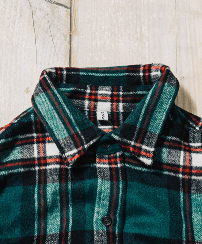 THE PARK SHOP ザパークショップ HOLIDAYS NEL SHIRT ネルシャツ チェックシャツ 長袖 メンズ レディース リンクコーデ 親子コーデ お揃い 防寒 保温 カジュアル アウトドア 秋 冬