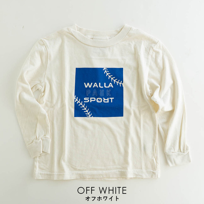 THE PARK SHOP × WALLA WALLA SPORT ザパークショップ ワラワラスポーツ SPORTSBOY ロングスリーブTシャツ 長袖 子供用 キッズ トップス コラボT ロゴ プリント カジュアル