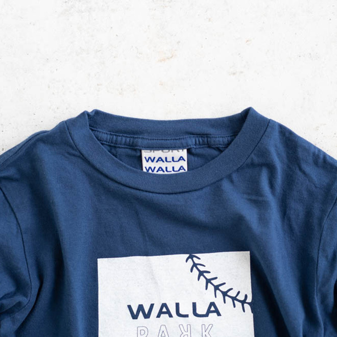 THE PARK SHOP × WALLA WALLA SPORT ザパークショップ ワラワラスポーツ SPORTSBOY ロングスリーブTシャツ 長袖 子供用 キッズ トップス コラボT ロゴ プリント カジュアル