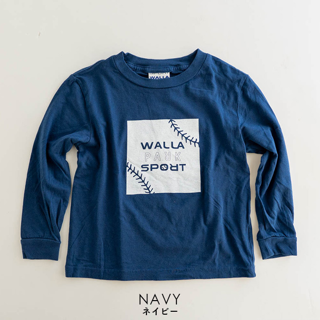 THE PARK SHOP × WALLA WALLA SPORT ザパークショップ ワラワラスポーツ SPORTSBOY ロングスリーブTシャツ 長袖 子供用 キッズ トップス コラボT ロゴ プリント カジュアル