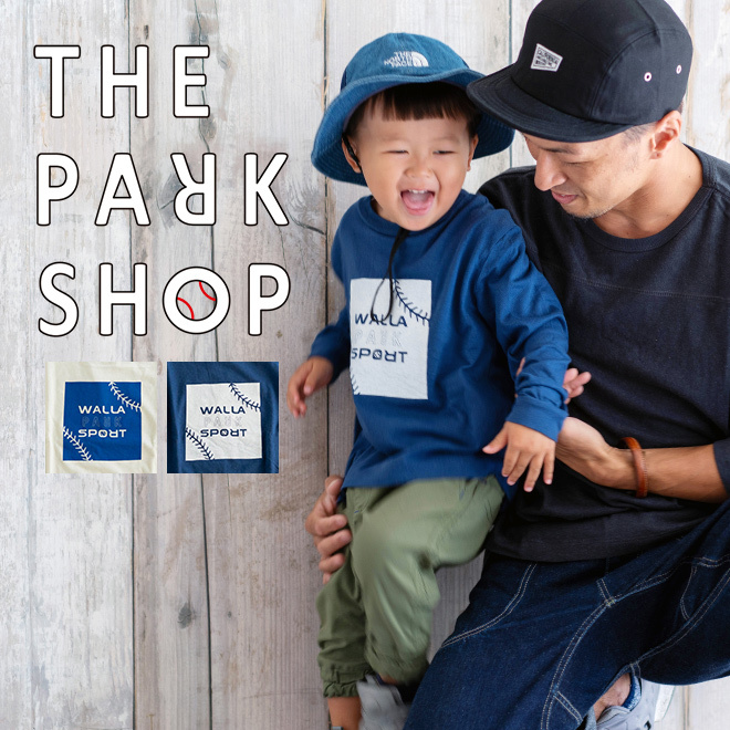 THE PARK SHOP × WALLA WALLA SPORT ザパークショップ ワラワラスポーツ SPORTSBOY ロングスリーブTシャツ 長袖 子供用 キッズ トップス コラボT ロゴ プリント カジュアル