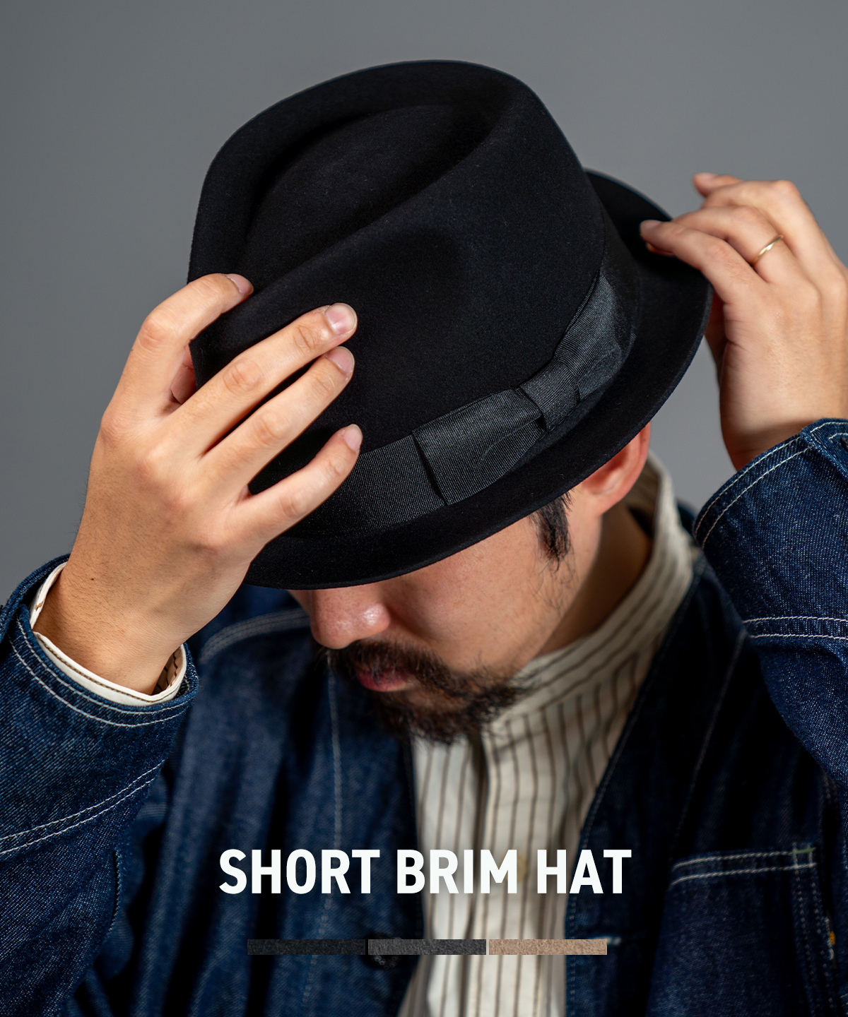 ReqHatter（レックハッター） SHORT BRIM HAT 帽子 ハット フェルト