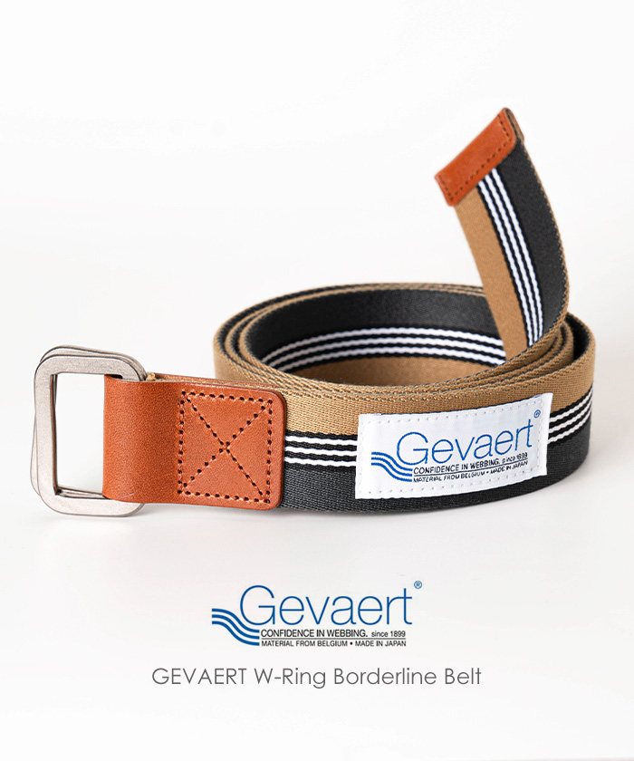 Gevaert ゲバルト Wリング ボーダーライン ベルト 布ベルト ベルギー