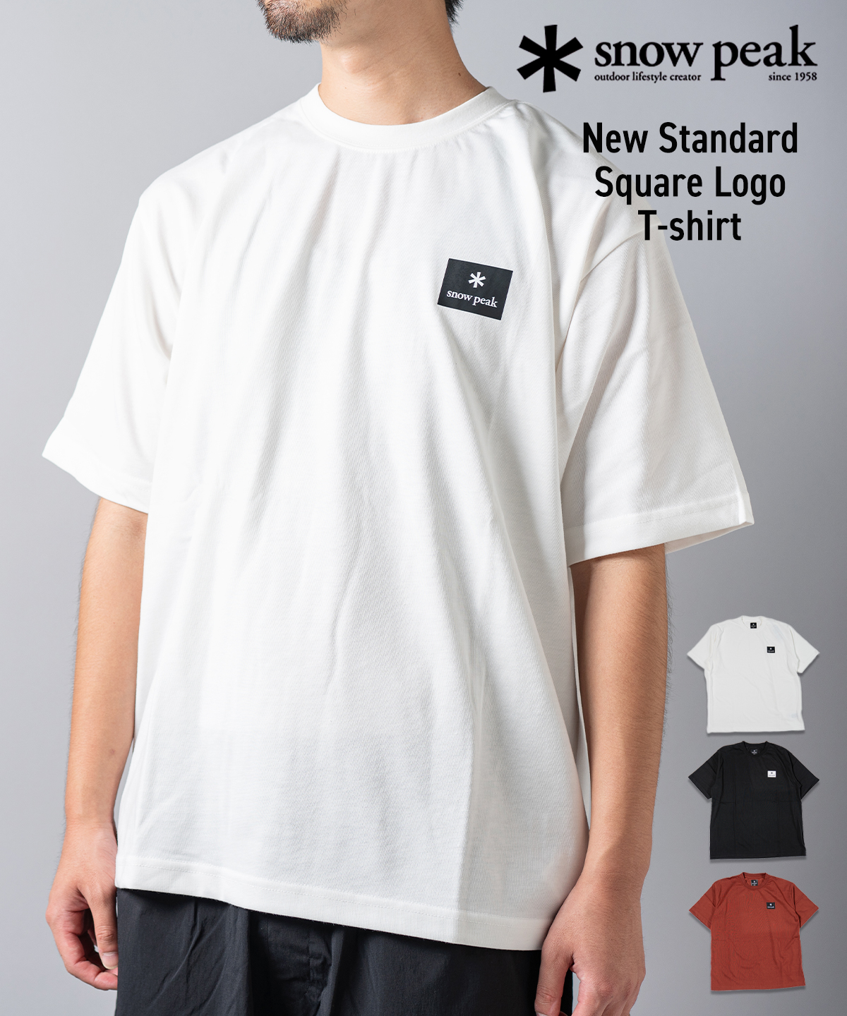 snow peak（スノーピーク） New Standard Square Logo T-shirt Tシャツ