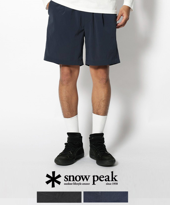  peak ショートパンツ 黒 レディースサイズ2(M相当)スノーピーク Nylon Tussah 2Way Shorts M BLACK(PA-25SU00703019) | ショート