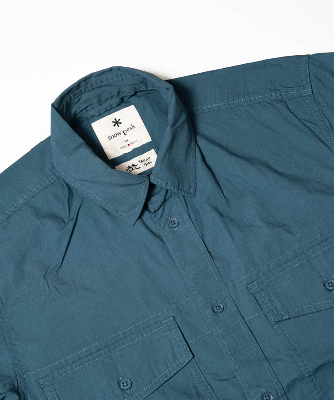 snow peak スノーピーク TAKIBI Light Ripstop Shirt シャツ 半袖 メンズ レディース 春 夏 かっこいい かわいい ナチュラル ブルー ネイビー ブラック