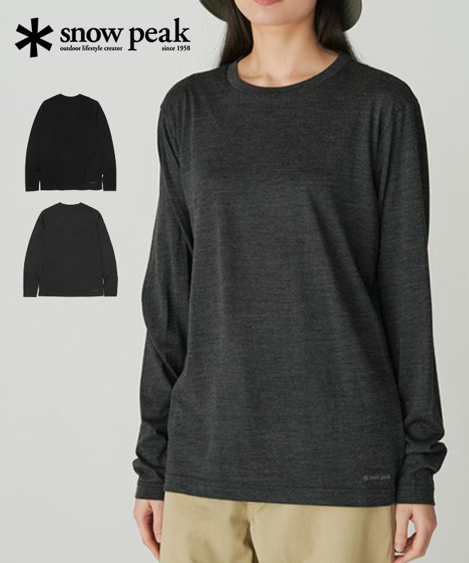 新品　スノーピーク　M  ロンT   薄手のニット　　snow peak snow peak snowpeak スノーピーク Merino Wool Long Sleeve T