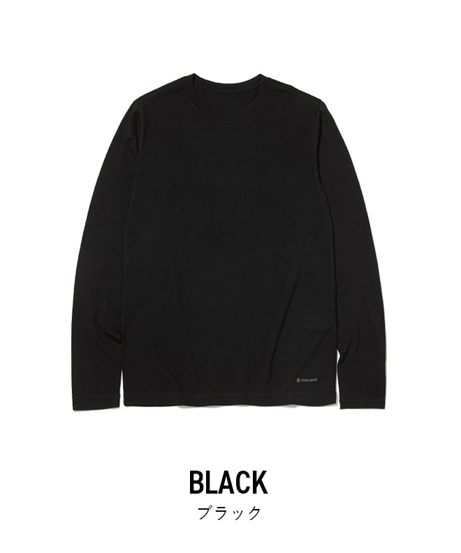 ONC MERINO LONG SLEEVE SHIRTS ブラック　5 メリノウール ロングスリーブ Tシャツ / BLACK / ONC MERINO