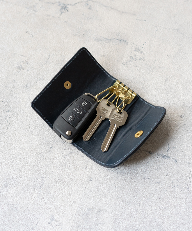 REACT リアクト INDIGO KEY CASE SOLID INDIGO キーケース 牛革 レザーキーケース 日本製 鍵入れ 