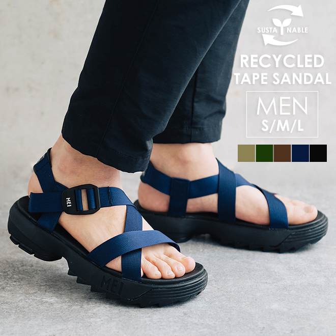 MEI メイ エムイーアイ Recycled tape sandal MENS サンダル スポーツサンダル スポサン シャークソール メンズ  プレゼント 30代 40代 50代 60代 :st-mei-sdm-210004:Nakota 通販 