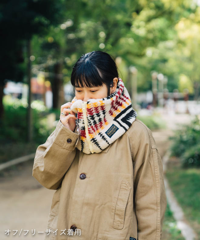 専用♥みかん♥暖か⭐ゆったり大人★Wボア★ネックウォーマー⭐ブレイドミルクティー PENDLETON（ペンドルトン） BOA NECK WARMER ネックウォーマー ボア