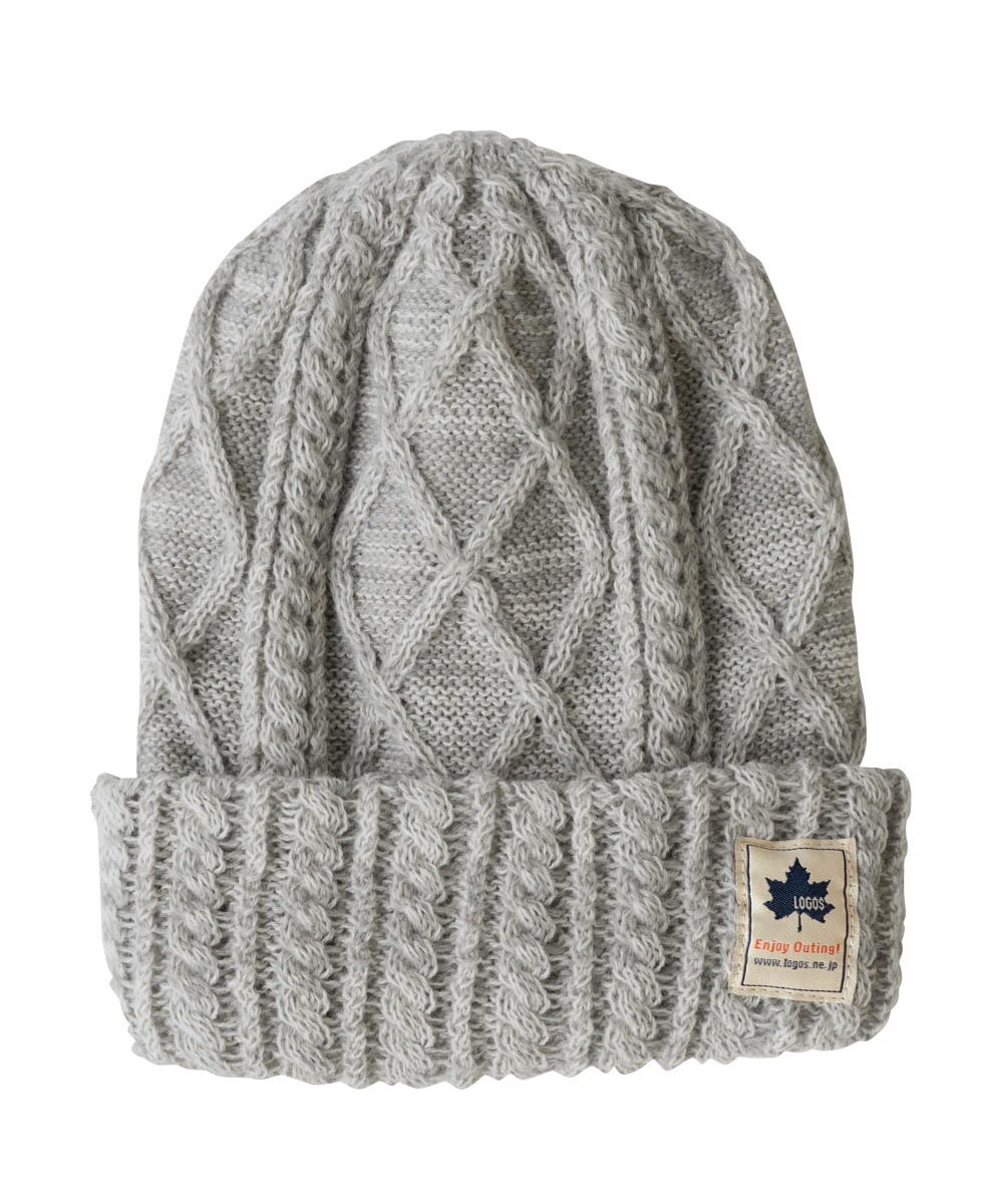 LOGOS ロゴス ケーブルワッチ ニット帽 柔らかい 無地 メンズ