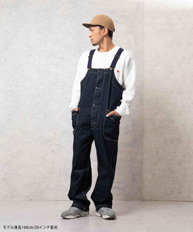 GOHEMP ゴーヘンプ TUBE VENDOR ALL PANTS ONEWASH ヘンプコットン デニム オーバーオール サロペット  オーバーサイズ デニム カジュアル メンズ レディース