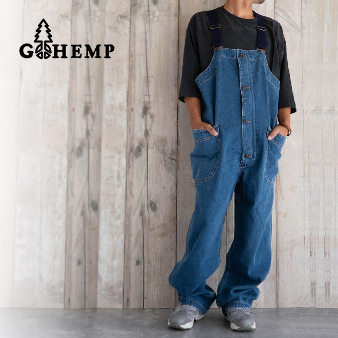 即納&大特価】 ゴーヘンプ 【28】GOHEMP VENDER USEDWASH OVERALL 