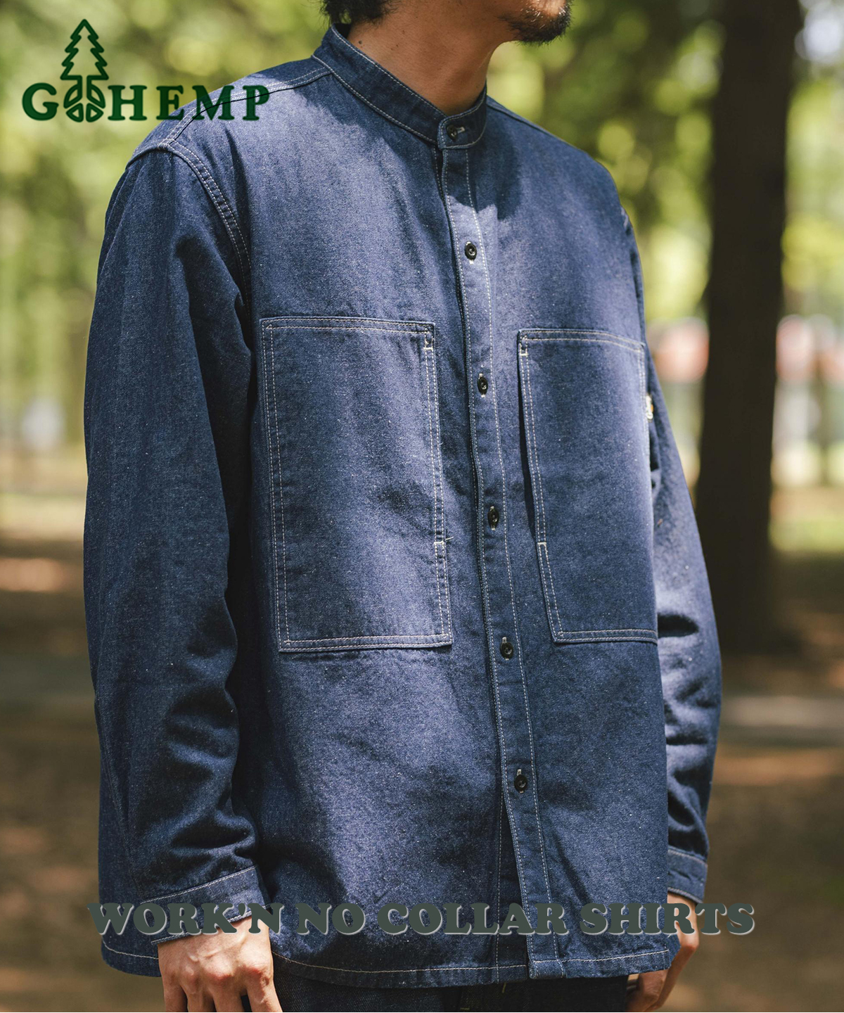 GOHEMP（ゴーヘンプ） WORK'N NO COLLAR SHIRTS メンズ レディース
