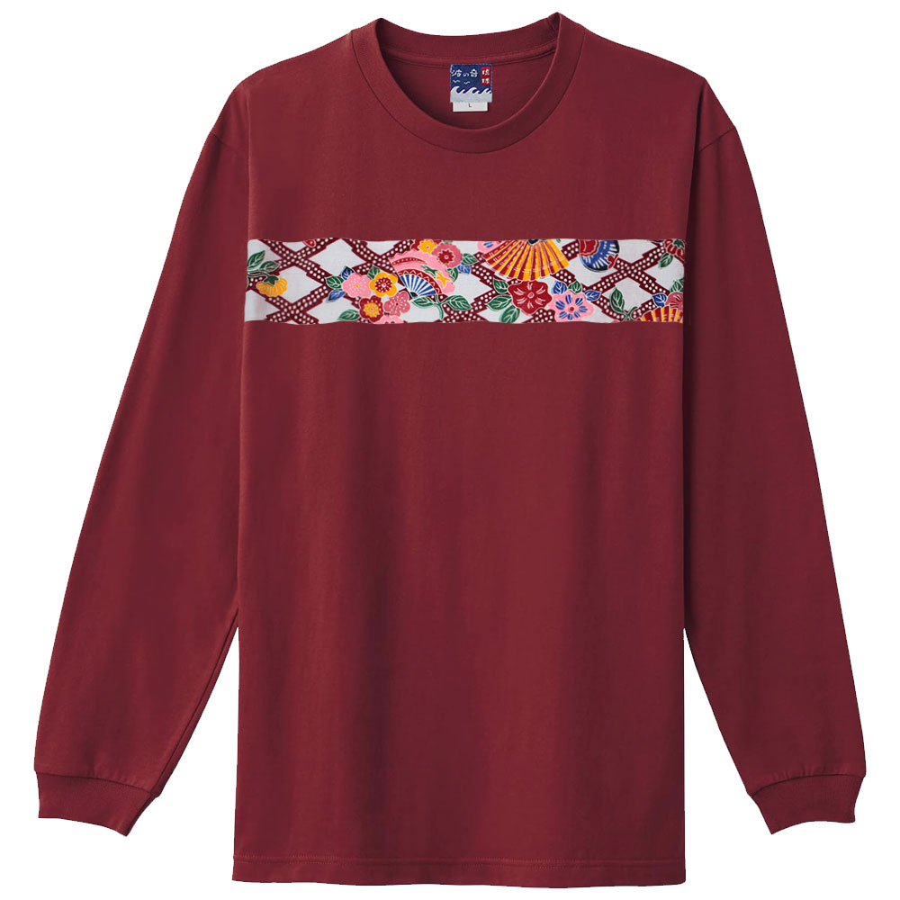 定番商品】波の音〜琉球〜 切替え 切り替え 長袖 Tシャツ クルー