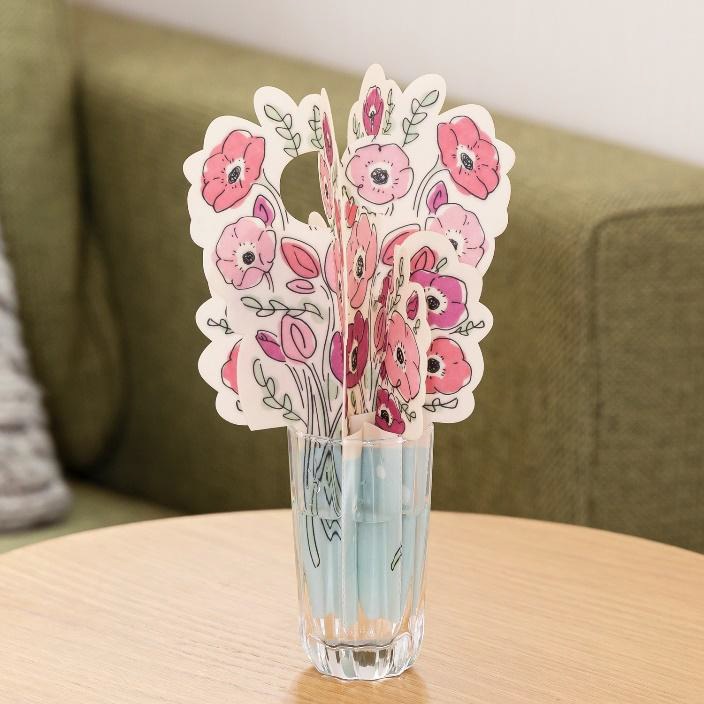 セキスイ自然気化式加湿器 ブーケモチーフ 積水樹脂 水彩画タッチ 自然