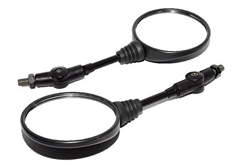 オフロード ミラー バイクミラー 左右 セット バイク 至高 10mm 丸型 ブラック 折りたたみ ネジ径 可倒式