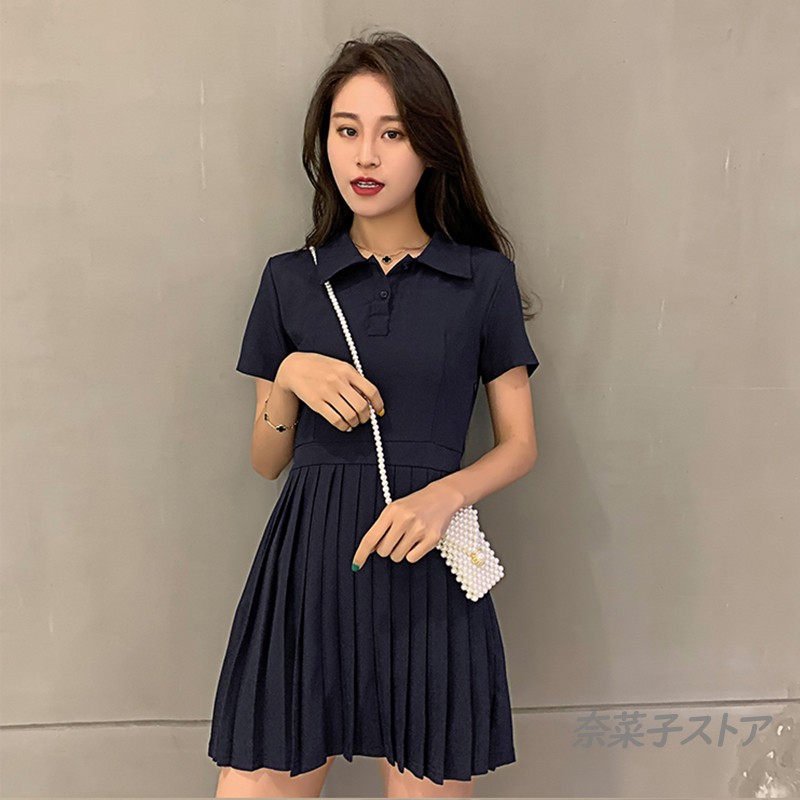 レディース オシャレ 半袖 ふんわり プリーツ ワンピース m2106d1lyq27.jpg