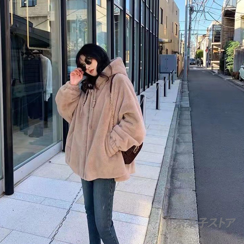 ファーカラーフードコットンコート