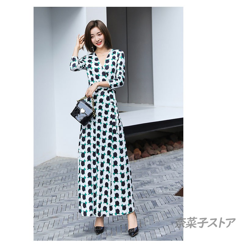 CHICWISH★リーフ柄カシュクールマキシワンピース☆ ygl5300024.jpg