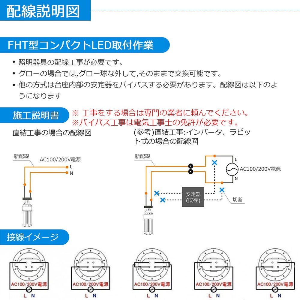 LED 蛍光灯 FHT42 LEDランプ FHT42型LED FHT42形対応 FHT42EX 42形 LED
