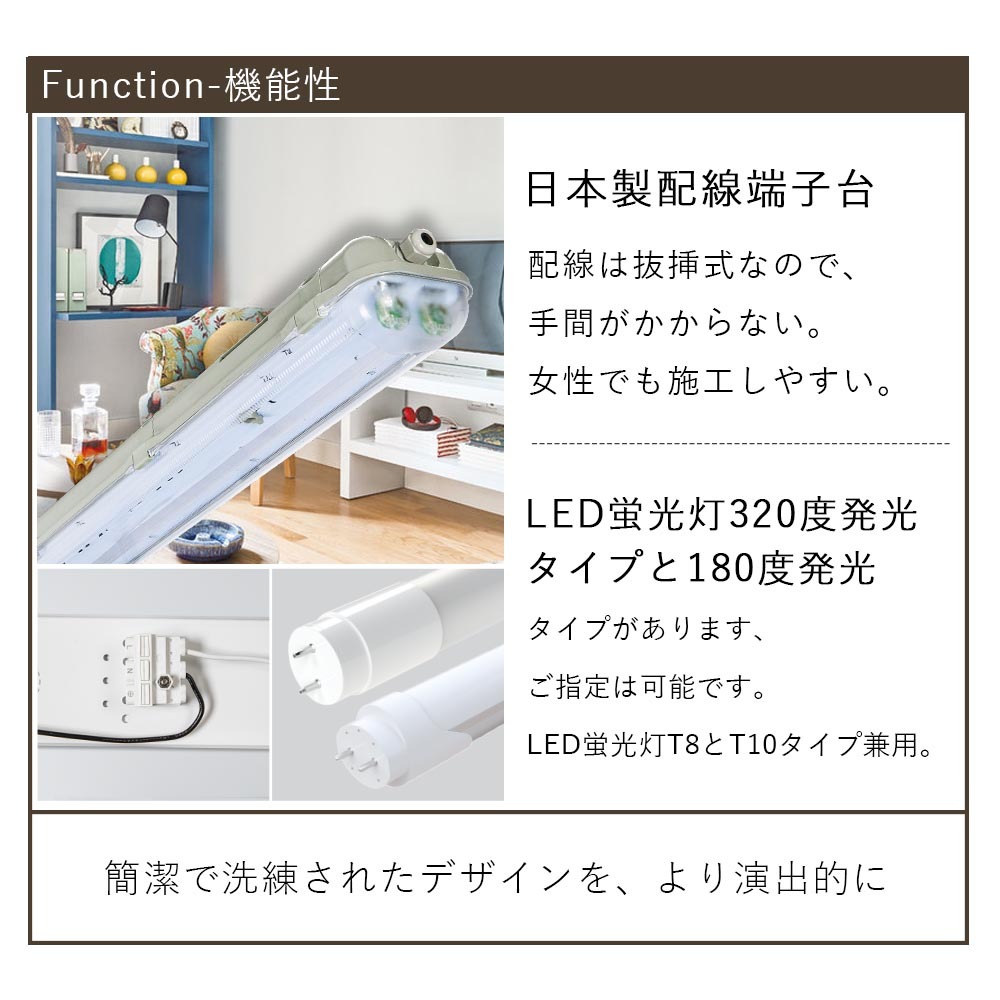 五年保証】防水器具40w 逆富士 led 40w 2灯 防水 逆富士型照明