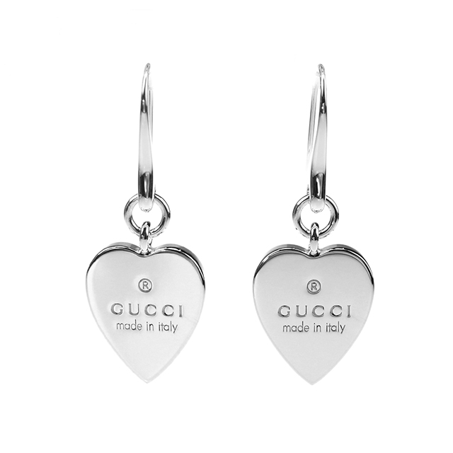 GUCCI◎ハート　プレート　フック　ピアス　両耳　箱・巾着付き GUCCI グッチ ピアス レディース ブランド トレードマーク