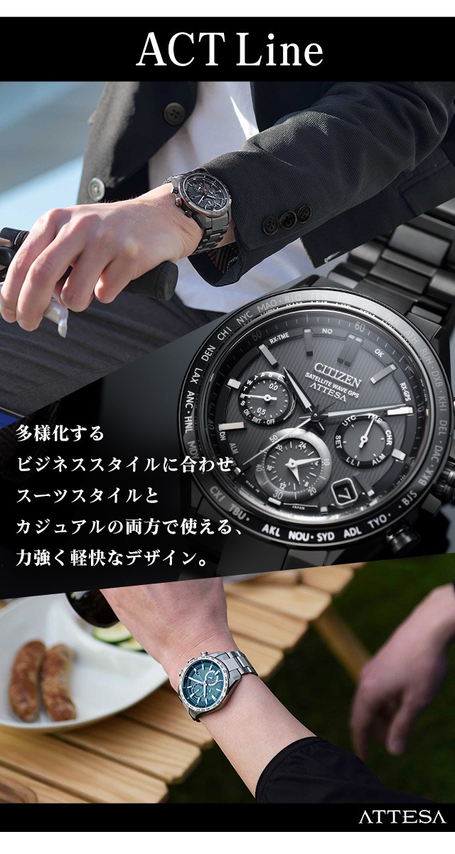 シチズン アテッサ 光発電エコ・ドライブ電波時計 ダイレクトフライト