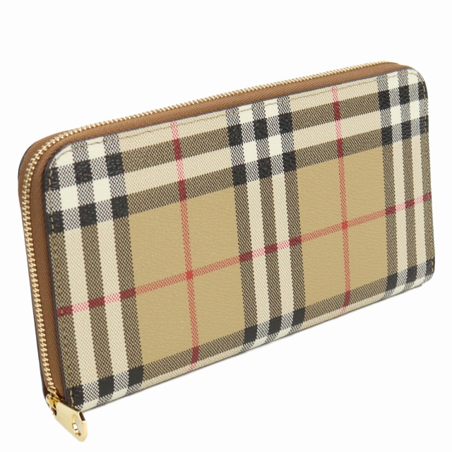 バーバリー 長財布 ラウンドファスナー レディース BURBERRY 牛革