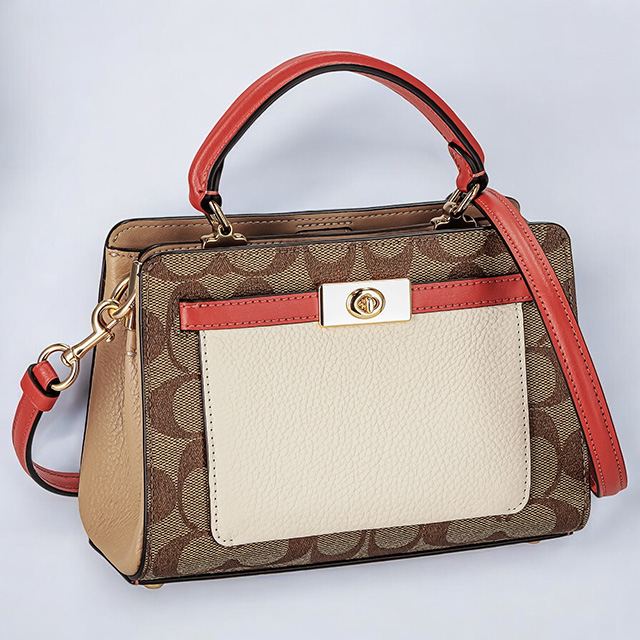 コーチ ハンドバッグ レディース ブランド COACH シグネチャー C8318 IMLOT カーキ ホワイト マルチ 軽量 小さめ 手提げ 高級 おしゃれ プレゼント 女性 実用的 かわいい COACH（コーチ） ハンドバッグ レディース ブランド シグネチャー