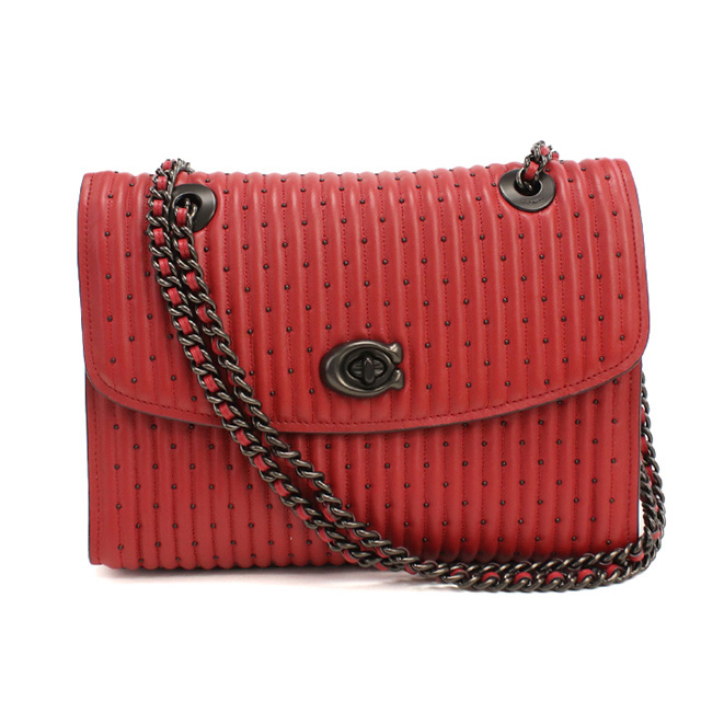 美品 COACH レザー メッセンジャーバッグ 赤 COACH（コーチ） ショルダーバッグ メッセンジャーバッグ レディース