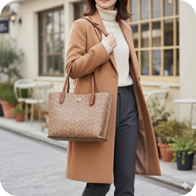 極美品✨COACH コーチ 2way ショルダーバッグ ブラウンPVC COACH コーチ トートバッグ 2way ショルダー レディース PVC