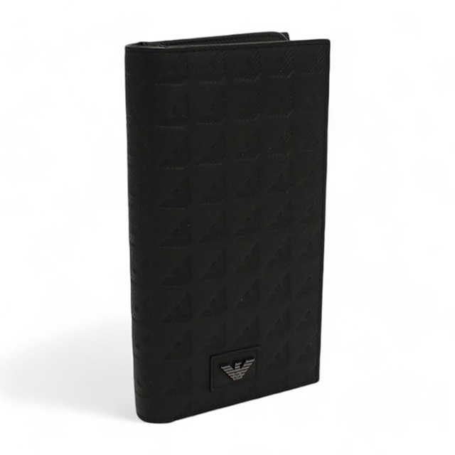 【新品】エンポリオアルマーニ 長財布 ブラック EMPORIO ARMANI EMPORIO ARMANI エンポリオ・アルマーニ 長財布ニ折小銭入付き メンズ