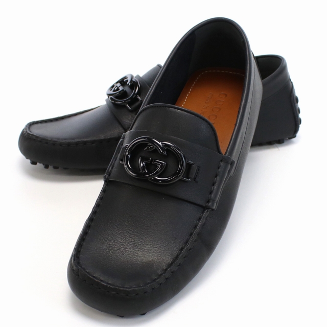 GUCCI ブラックレザー スリッポン R82979778 低 価格 通販