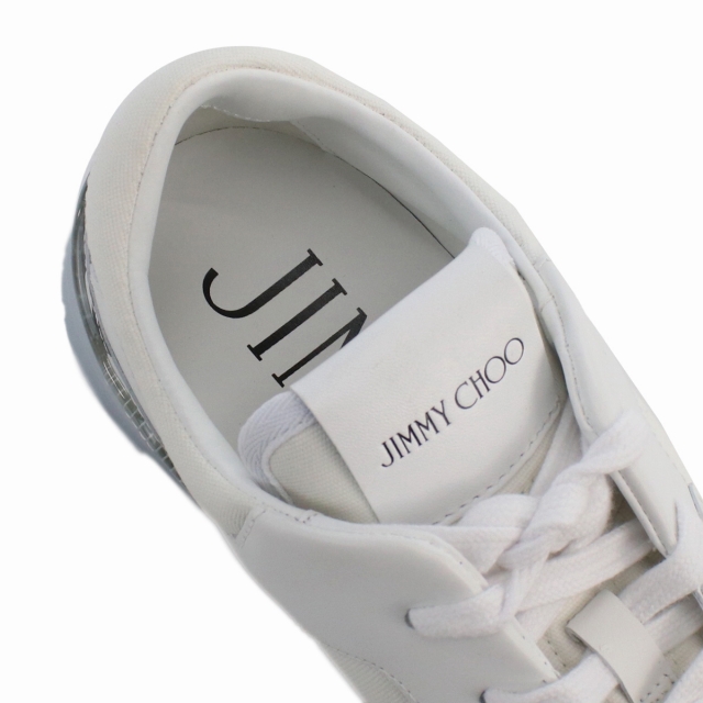 ジミーチュウ/JIMMY CHOO シューズ メンズ カーフレザー×キャンバス スニーカー WHITE 2024年春夏新作 FLORENTM-ZUL-0022 _0410ff ジミーチュウ ブランド スニーカー メンズ JIMMY CHOO カーフレザー