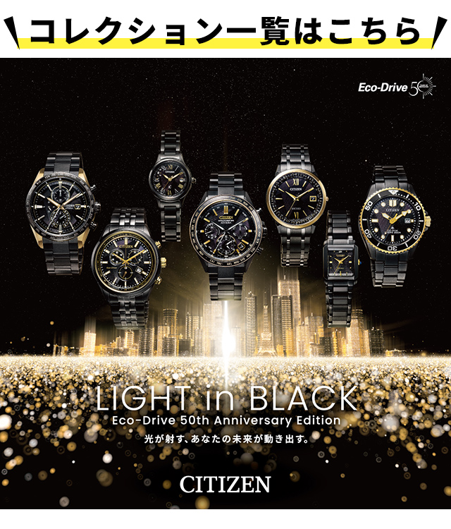 EXCEED(CITIZEN) シチズン エクシード LIGHT in BLACK Eco-Drive 50th