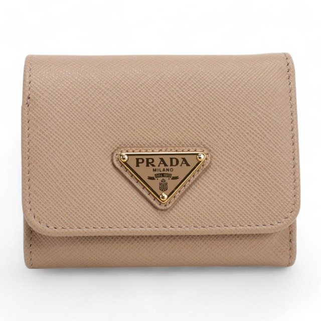 PRADA プラダ 1MH044 三折財布小銭入付き CIPR　ベージュ系 レディース PRADA（プラダ） 三折財布小銭入付き レディース ブランド イタリア