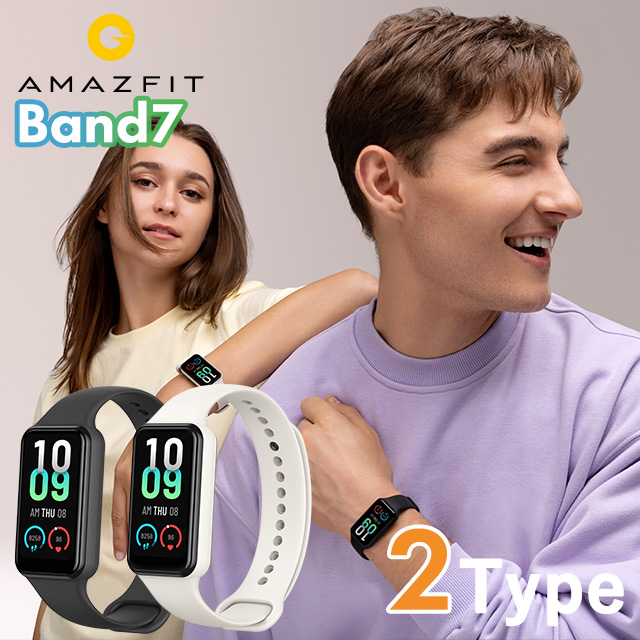 アマズフィット Band 7 充電式クオーツ スマートウォッチ メンズ