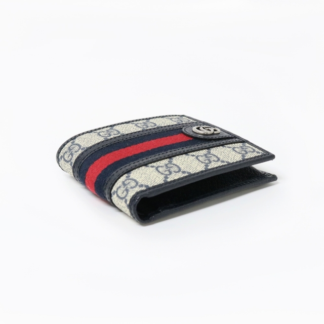 GUCCI（グッチ） 二つ折り財布 597609-96IWN-4076 ベージュ ブルー