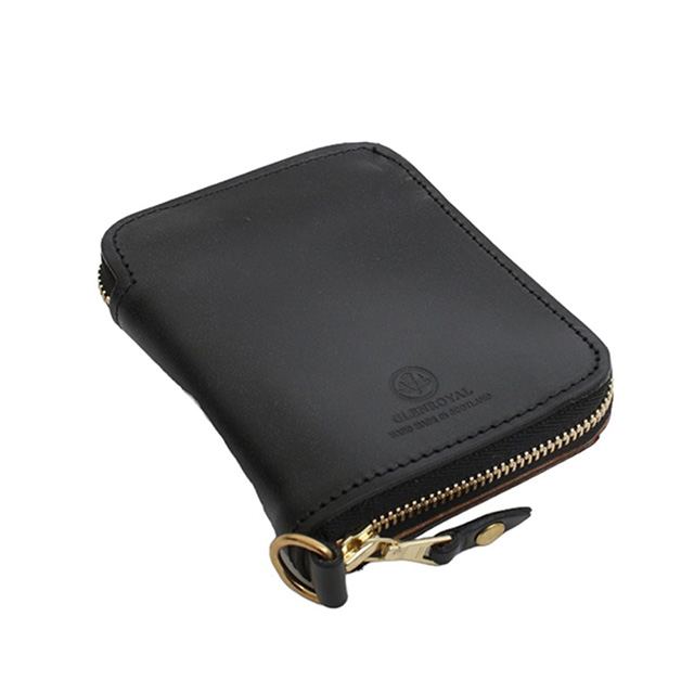 グレンロイヤル (GLEN) コンパクト折り財布(ブラック) GLENROYAL（グレンロイヤル） GLENROYAL ZIP AROUND SMALL WALLET 二