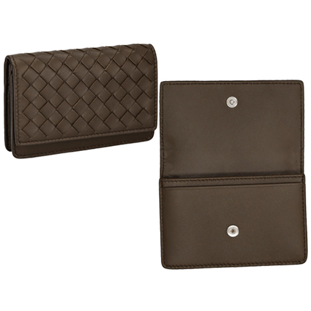 ボッテガ・ヴェネタ 名刺入れ メンズ レディース ブランド BOTTEGA VENETA イントレチャート レザー 133945 V3UN1 2017 ブラウン BOTTEGA VENETA（ボッテガ・ヴェネタ） 名刺入れ メンズ レディース
