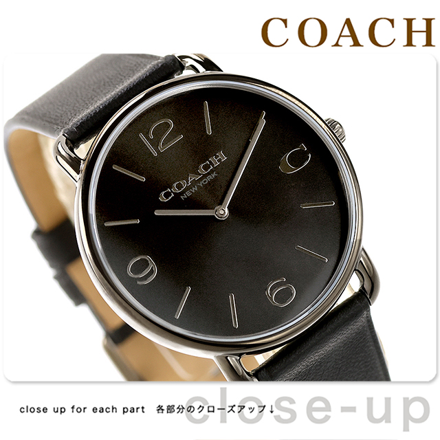 良品 COACHコーチ メンズ腕時計シグネチャー ブラック黒 USA 電池交換済 COACH（コーチ） エリオット クォーツ 電池式 腕時計 ブランド メンズ