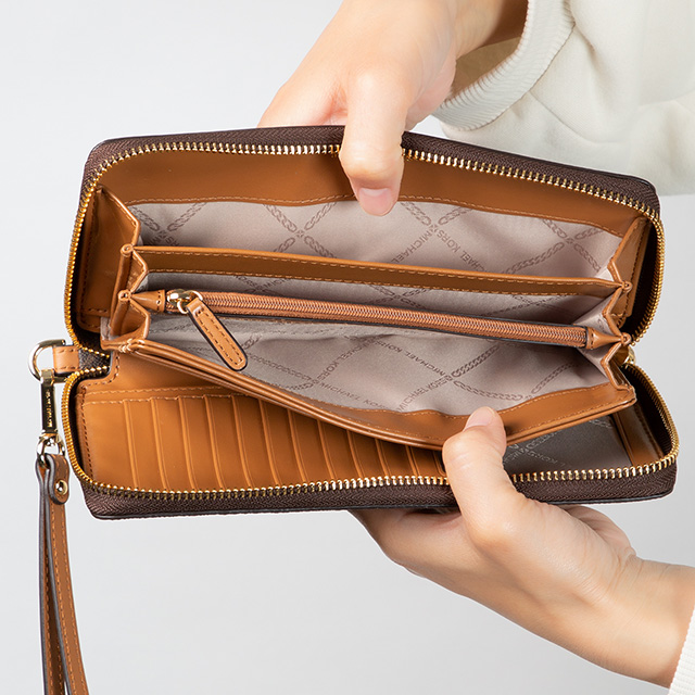 MICHAEL KORS 長財布 ダークブラウン レディース 32F1GJ6E7B 200 MICHAEL KORS マイケルコース 長財布 メンズ レディース