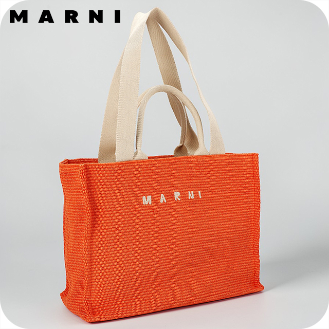 【8/6まで販売】MARNI オレンジ トートバッグ MARNI MARKET マルニ マルニマーケット レディースバッグオレンジ