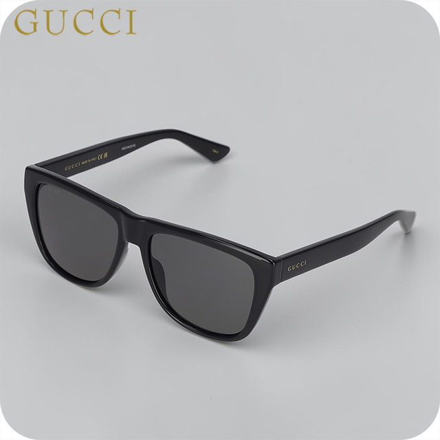 ル*️様 GUCCI ブラック ロゴ入り サングラス GUCCI（グッチ） サングラス メンズ ブランド GUCCI Italy GG1345S 001