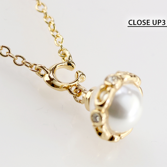COACH レディース 雑貨 517794 GLD 107 Coach Tea Rose Pearl Women's Necklace and Earring Set 517794
