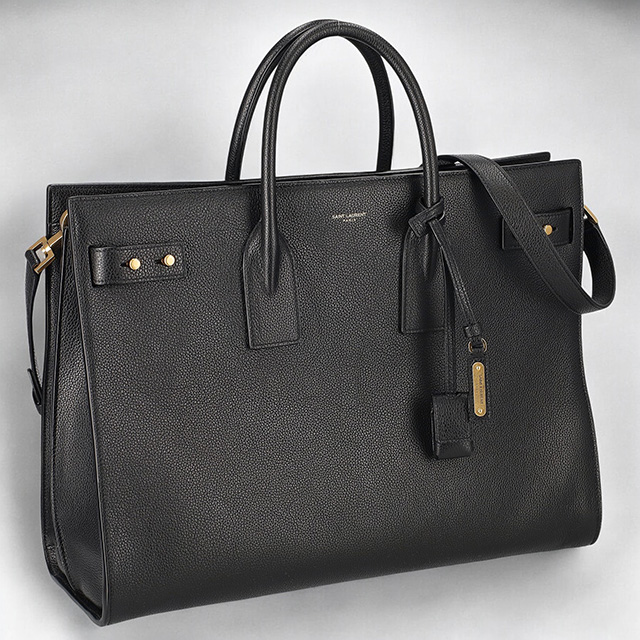 SAINT LAURENT ブラック ビジネスバッグ SAINT LAURENT イヴ・サンローラン トートバッグ メンズ ブランド Yves