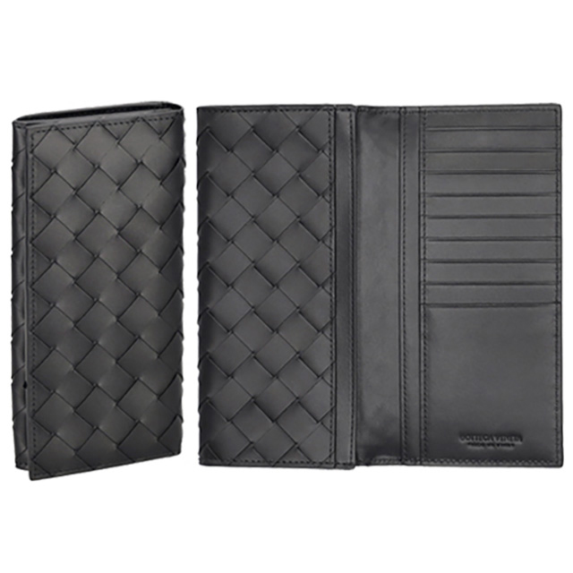 BOTTEGA VENETA ボッテガヴェネタ 二つ折り長財布 イントレチャート 635567 V3US1 8803 メンズ ブラック BOTTEGA VENETA（ボッテガ・ヴェネタ） 長財布 メンズ レディース